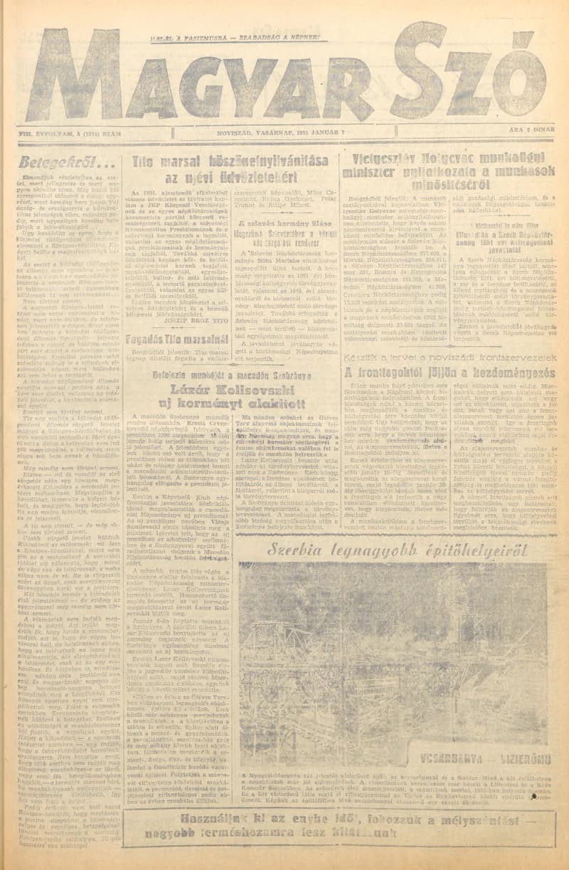 Magyar Szó, 8. évf. 1951. január 7. 5. sz. 1–4. oldal