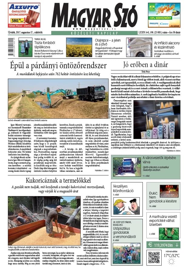 Magyar Szó, 74. évf. 2017. augusztus 17. 190. sz. 1–20. oldal