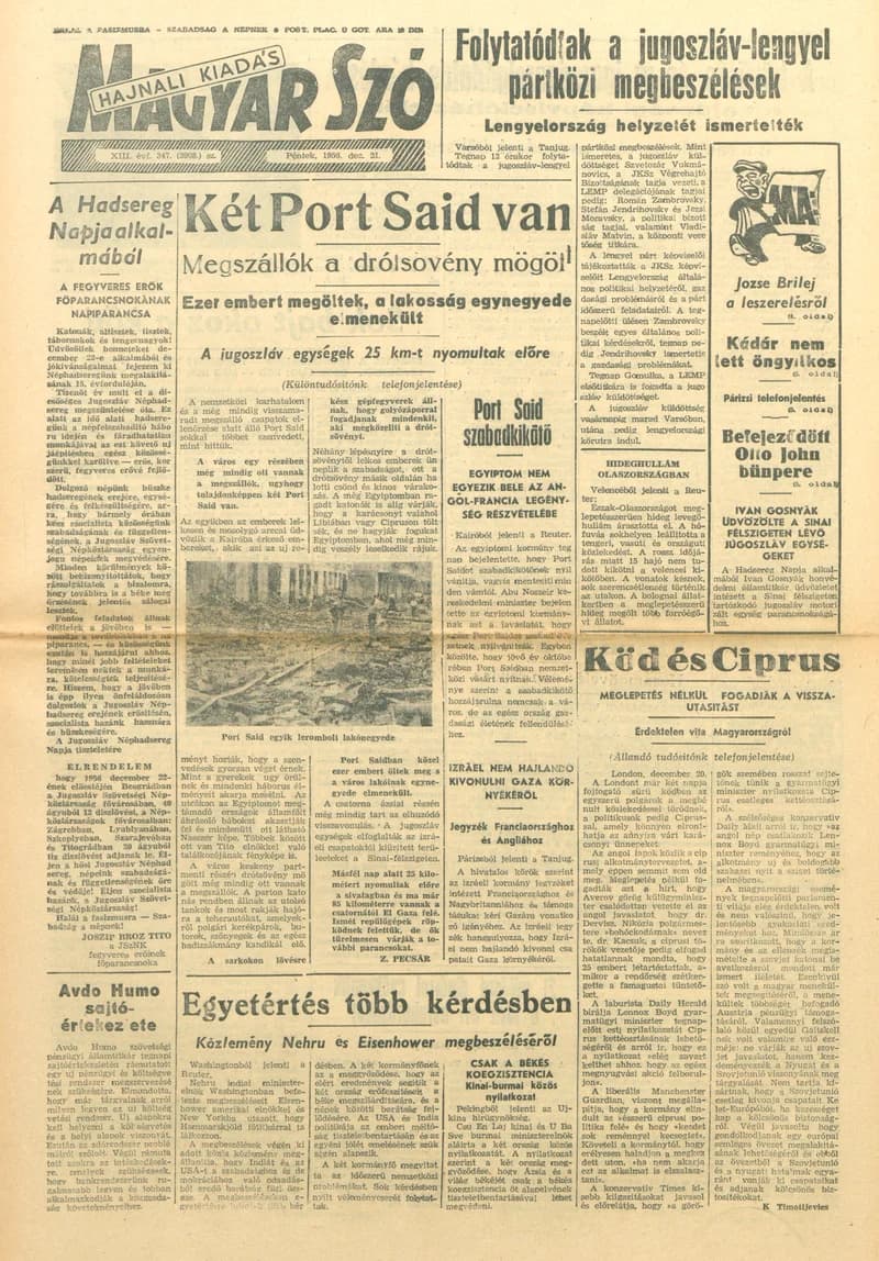Magyar Szó, 13. évf. 1956. december 21. 347. sz. 1–8. oldal