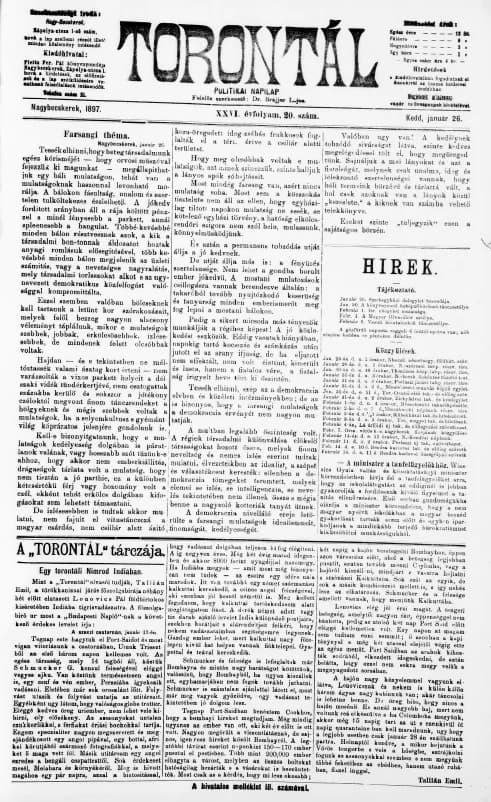 Torontál, 26. évf. 1897. január 26. 20. sz.