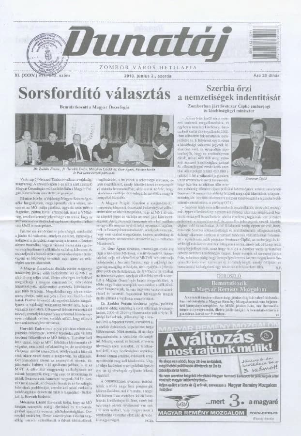 Dunatáj, 12. évf. 2010. június 2. 582. sz.