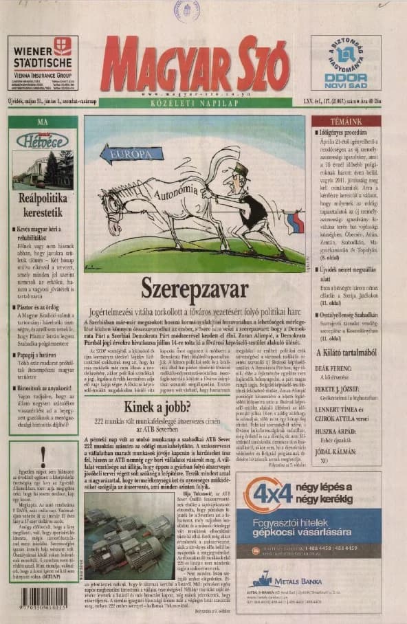 Magyar Szó, 65. évf. 2008. május 31. – június 1. 123. sz. 1–28. oldal