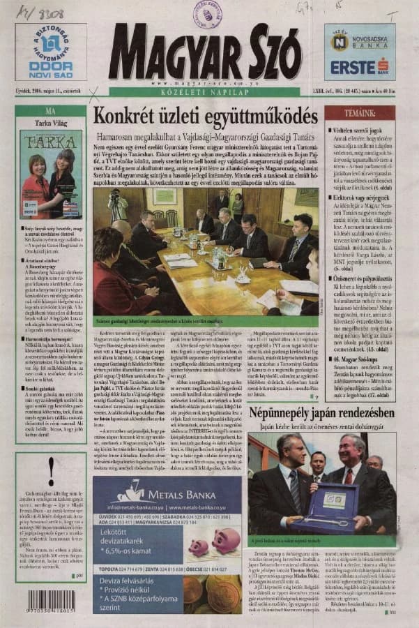 Magyar Szó, 63. évf. 2006. május 11. 106. sz. 1–20. oldal