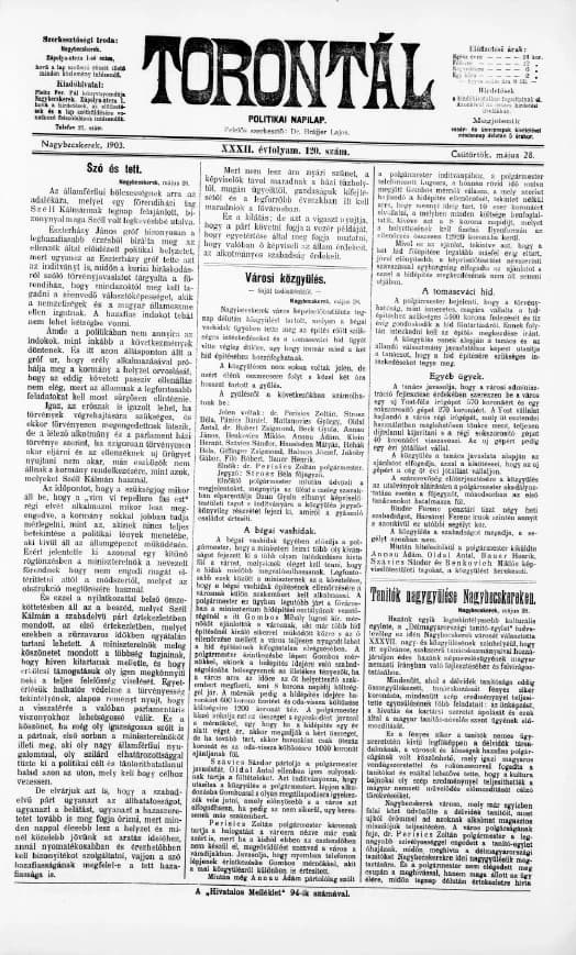 Torontál, 32. évf. 1903. május 28. 120. sz.