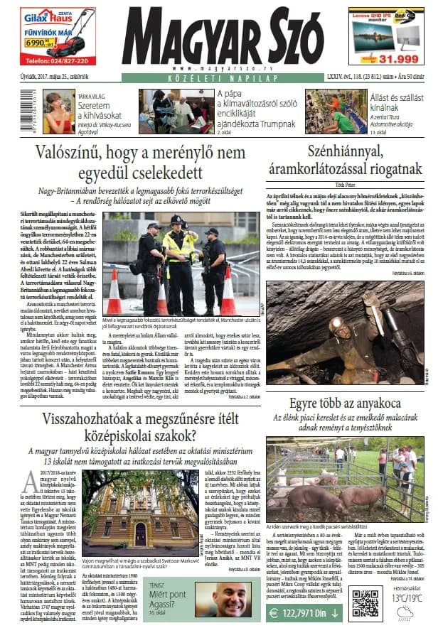 Magyar Szó, 74. évf. 2017. május 25. 118. sz. 1–20. oldal