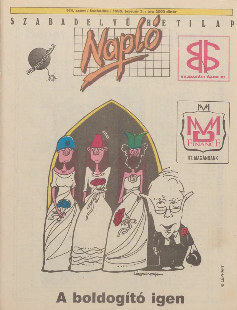 Napló - Szabadelvű hetilap, 4. évf. 1993. február 3. 144. sz.