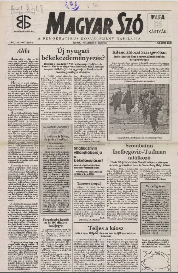 Magyar Szó, 51. évf. 1994. január 6. 1–3. sz. 1–16. oldal