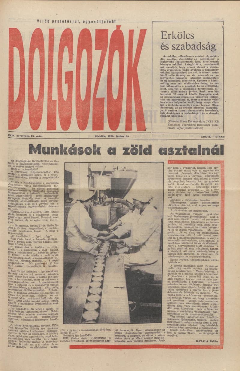 Dolgozók, 30. évf. 1976. június 25. 25. sz.