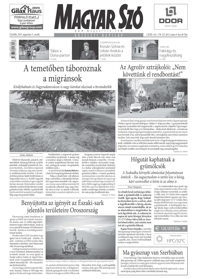 Magyar Szó, 72. évf. 2015. augusztus 5. 178. sz. 1–16. oldal