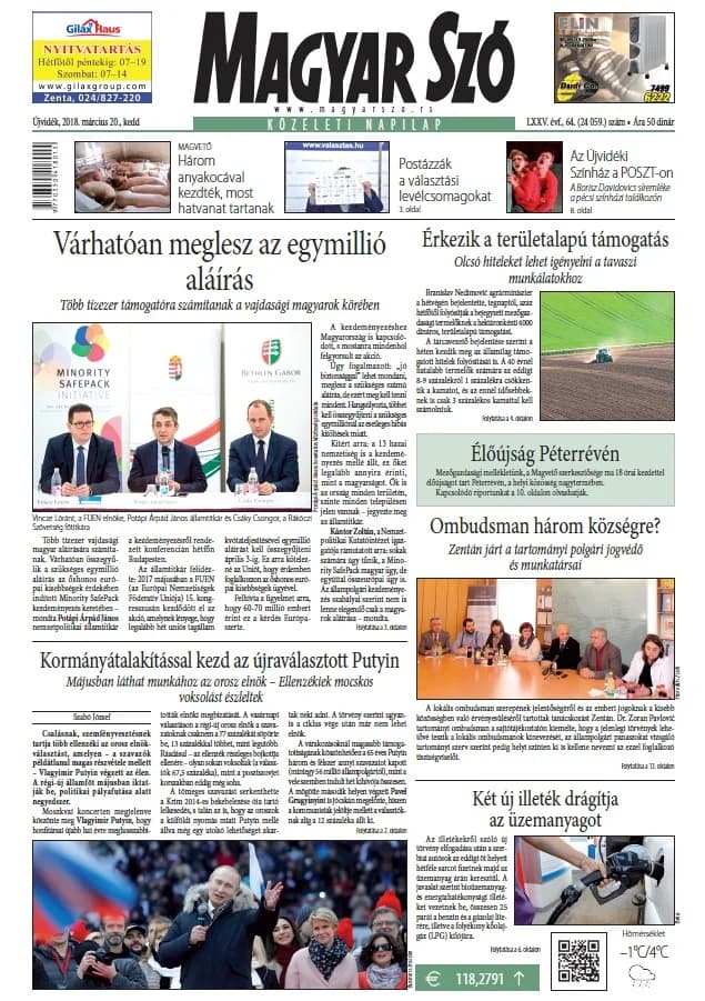 Magyar Szó, 75. évf. 2018. március 20. 64. sz. 1–20. oldal
