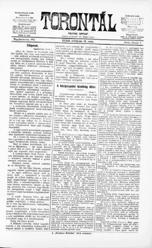 Torontál, 32. évf. 1903. február 9. 31. sz.