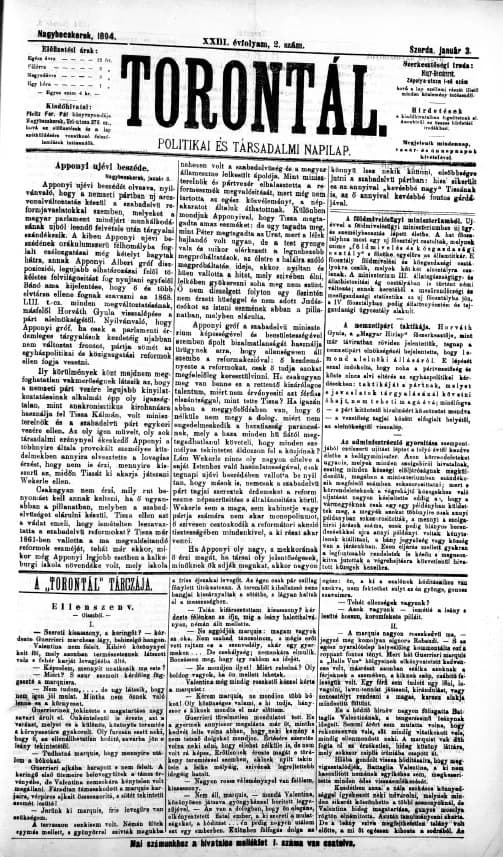 Torontál, 23. évf. 1894. január 3. 2. sz.