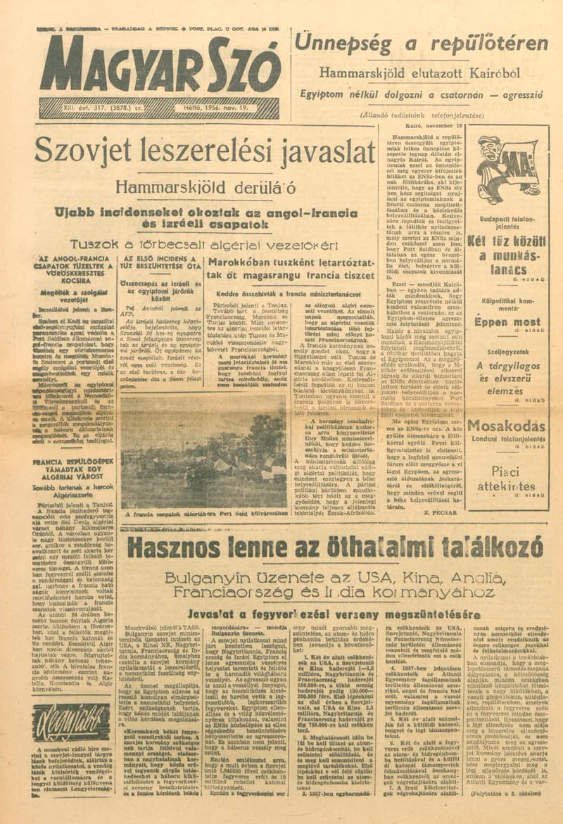 Magyar Szó, 13. évf. 1956. november 20. 318. sz. 1–8. oldal