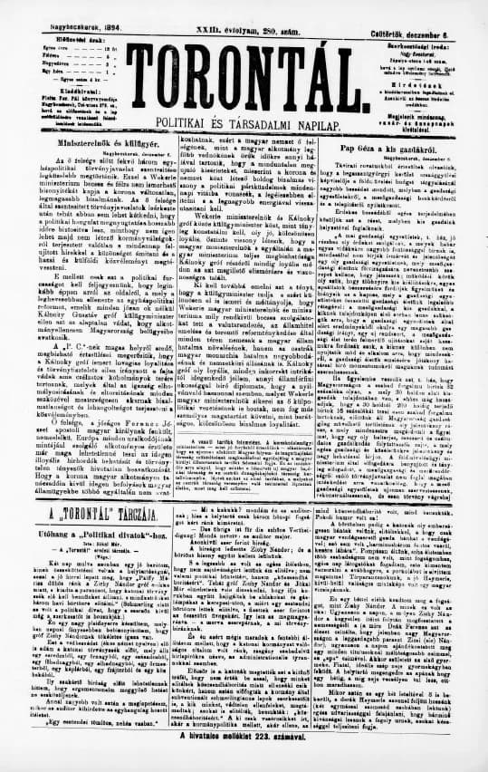 Torontál, 23. évf. 1894. december 6. 280. sz.