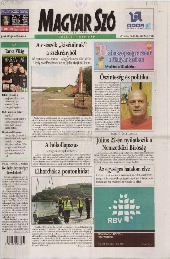 Magyar Szó, 67. évf. 2010. július 15. 162. sz. 1–20. oldal