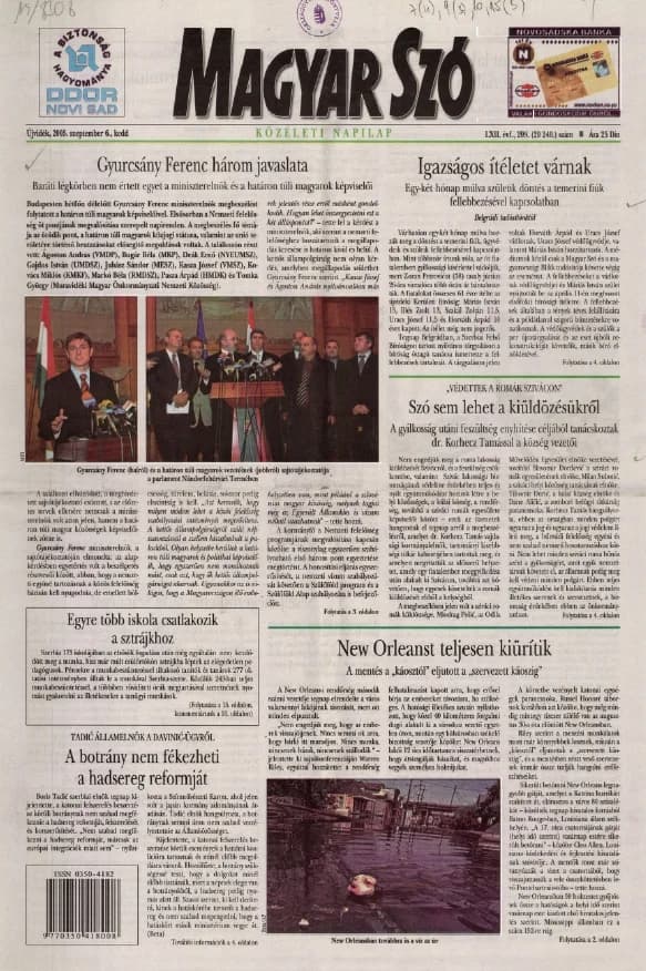 Magyar Szó, 62. évf. 2005. szeptember 6. 209. sz. 1–20. oldal