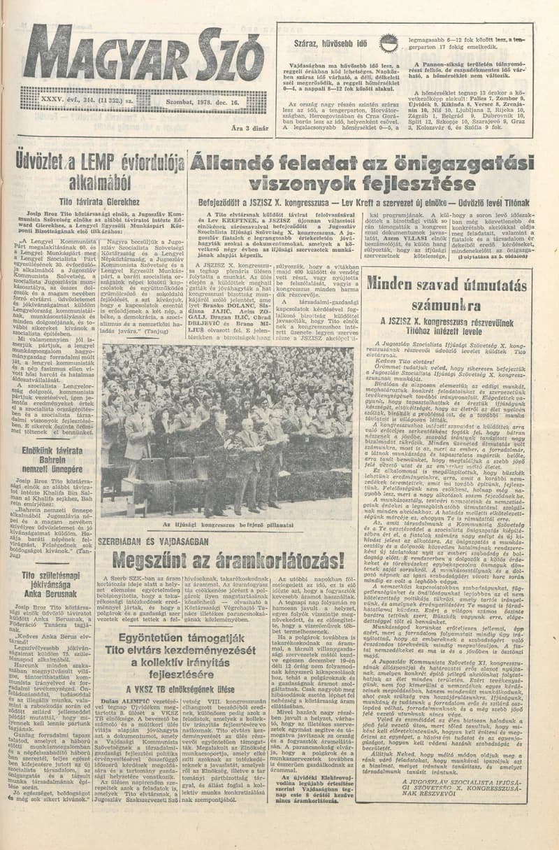 Magyar Szó, 35. évf. 1978. december 16. 344. sz.