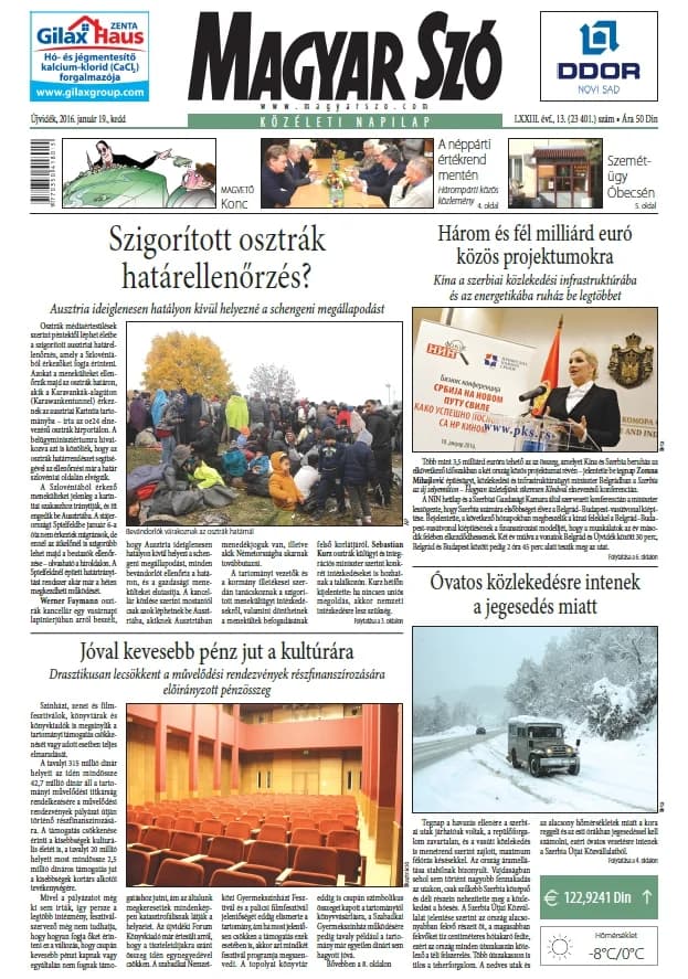 Magyar Szó, 73. évf. 2016. január 19. 13. sz. 1–20. oldal