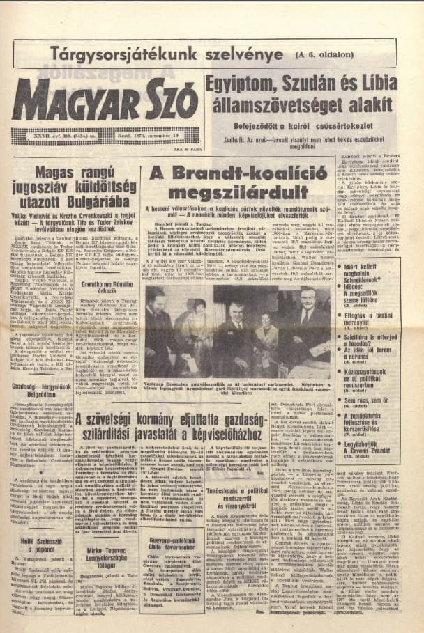 Magyar Szó, 27. évf. 1970. november 10. 310. sz. 1–16. oldal