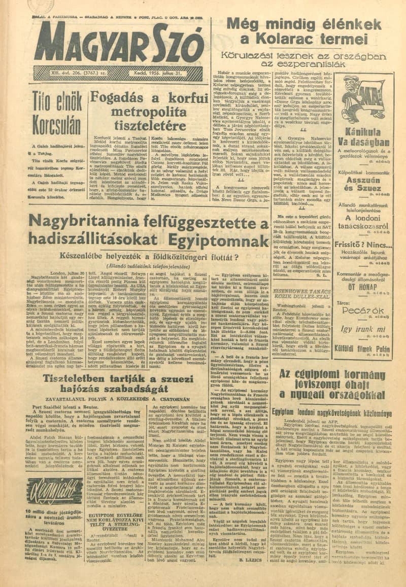 Magyar Szó, 13. évf. 1956. július 31. 206. sz. 1–8. oldal