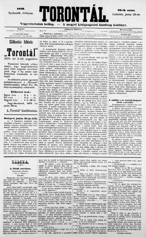 Torontál, 8. évf. 1879. június 26. 26. sz.