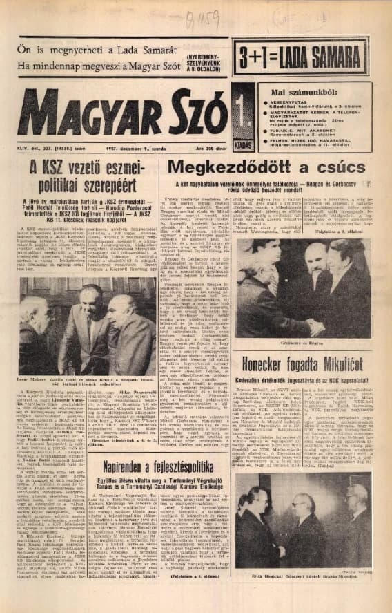 Magyar Szó, 44. évf. 1987. december 9. 337. sz. 1–16. oldal