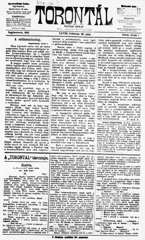 Torontál, 28. évf. 1899. február 1. 26. sz.