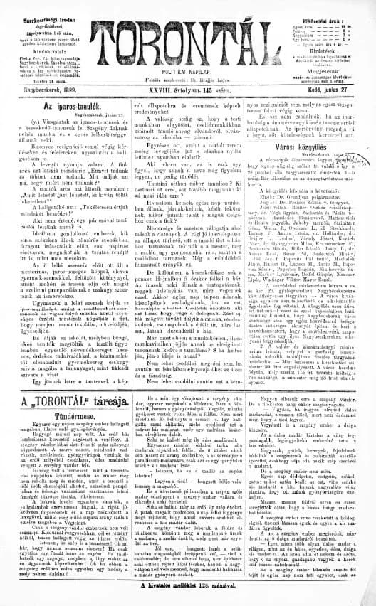 Torontál, 28. évf. 1899. június 27. 145. sz.