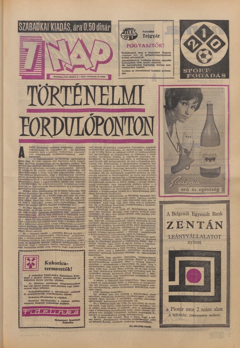 7 Nap, 25. évf. 1970. október 16. 43. sz. 1–16. oldal