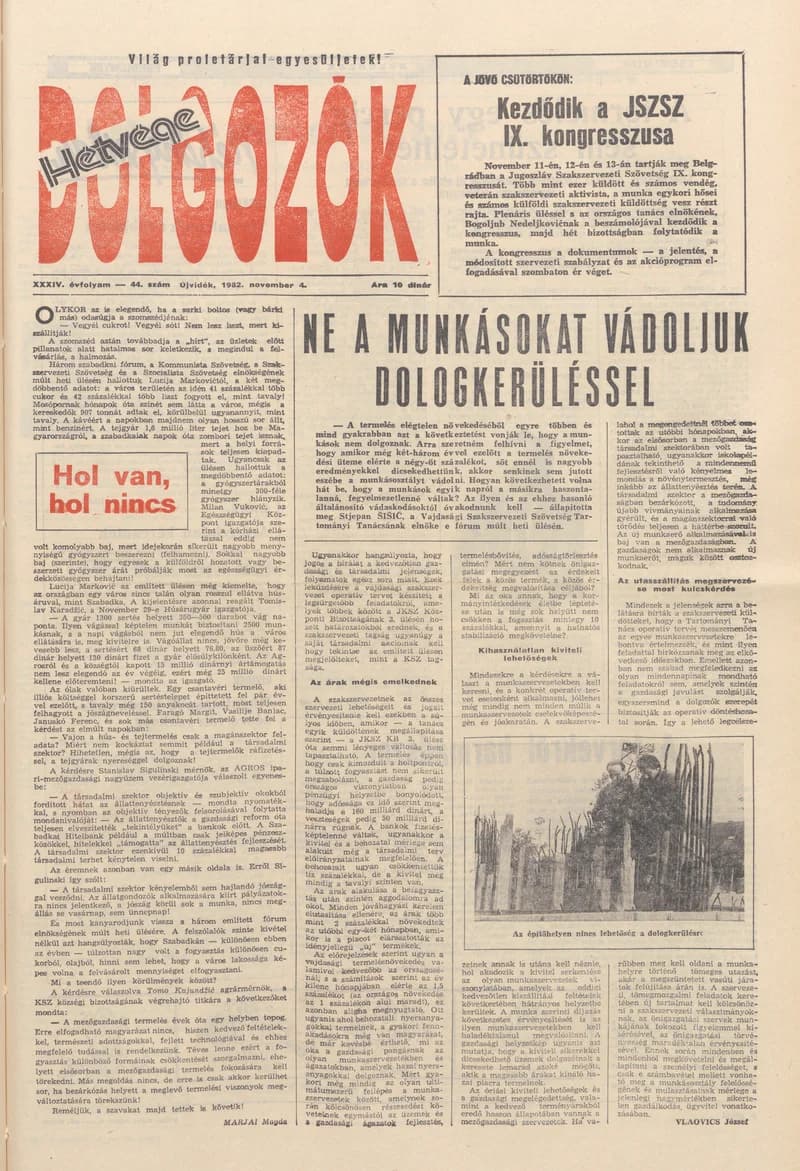 Dolgozók, 36. évf. 1982. november 4. 44. sz.