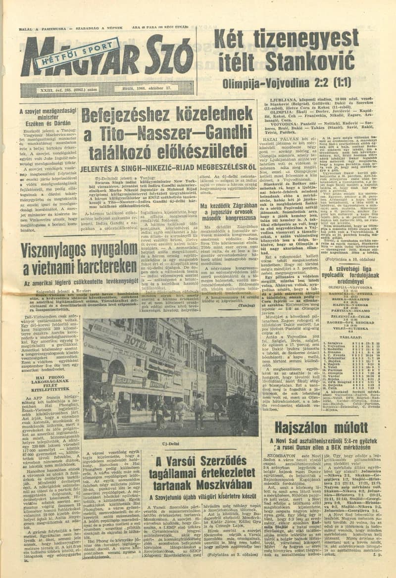Magyar Szó, 23. évf. 1966. október 17. 285. sz.