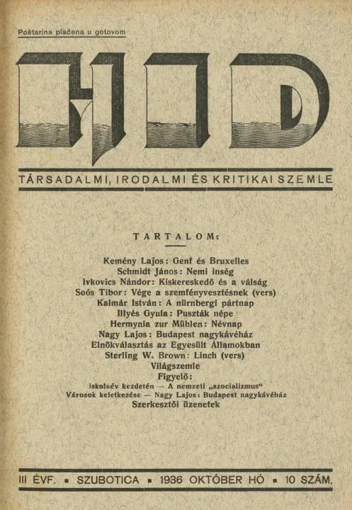 Híd, 3. évf. 1936. október. 10. sz. 1–32. oldal