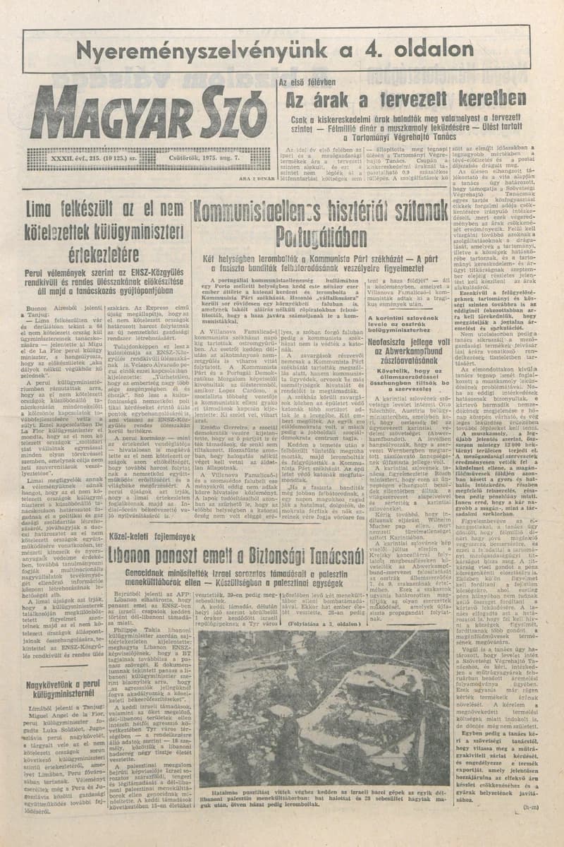 Magyar Szó, 32. évf. 1975. augusztus 7. 215. sz.