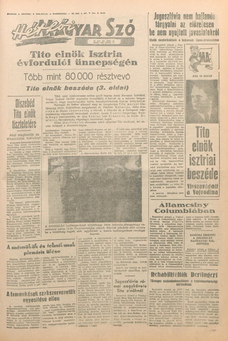 Magyar Szó, 10. évf. 1953. június 15. 163. sz. 1–8. oldal