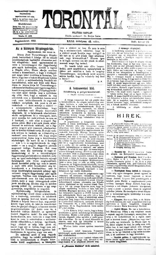 Torontál, 31. évf. 1902. február 24. 45. sz.