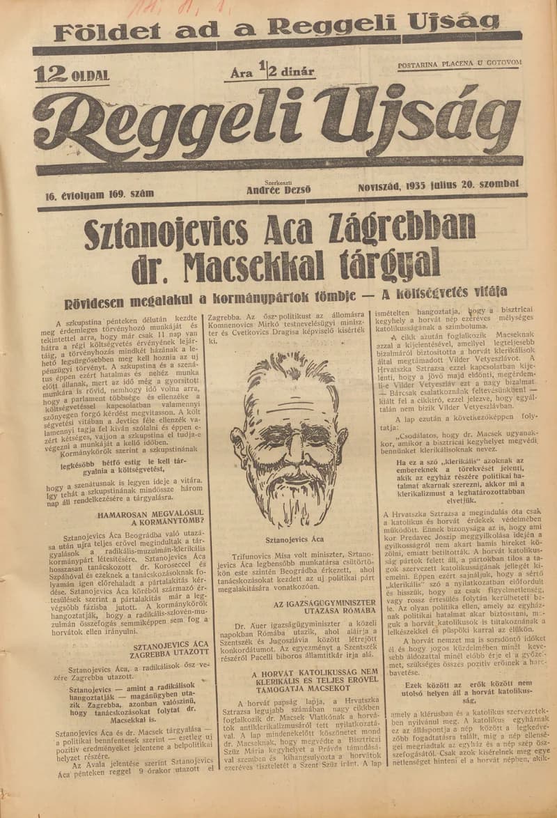 Reggeli Újság, 16. évf. 1935. július 20. 169. sz.