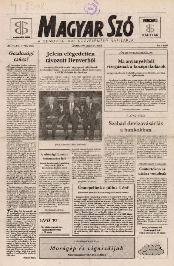 Magyar Szó, 54. évf. 1997. június 24. 146. sz. 1–16. oldal