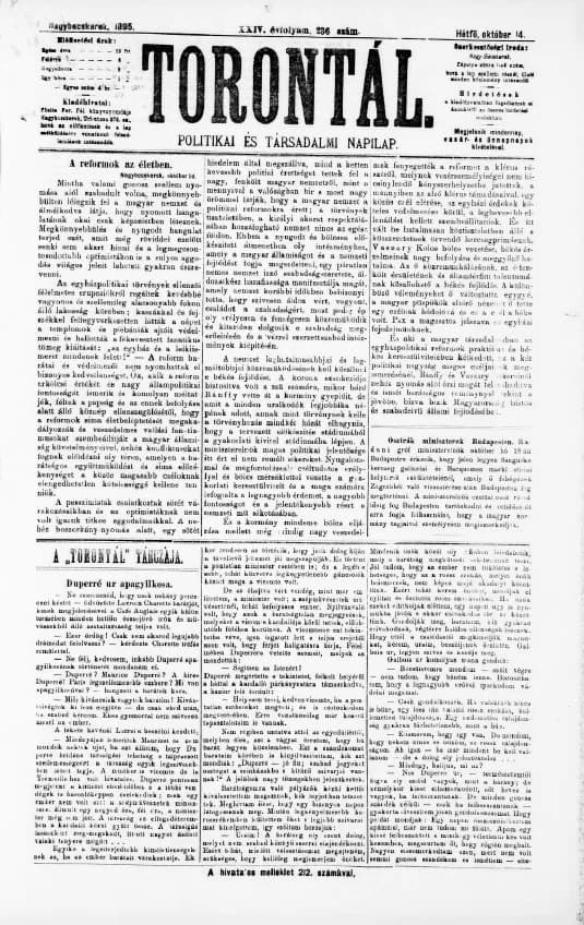 Torontál, 24. évf. 1895. október 14. 236. sz.