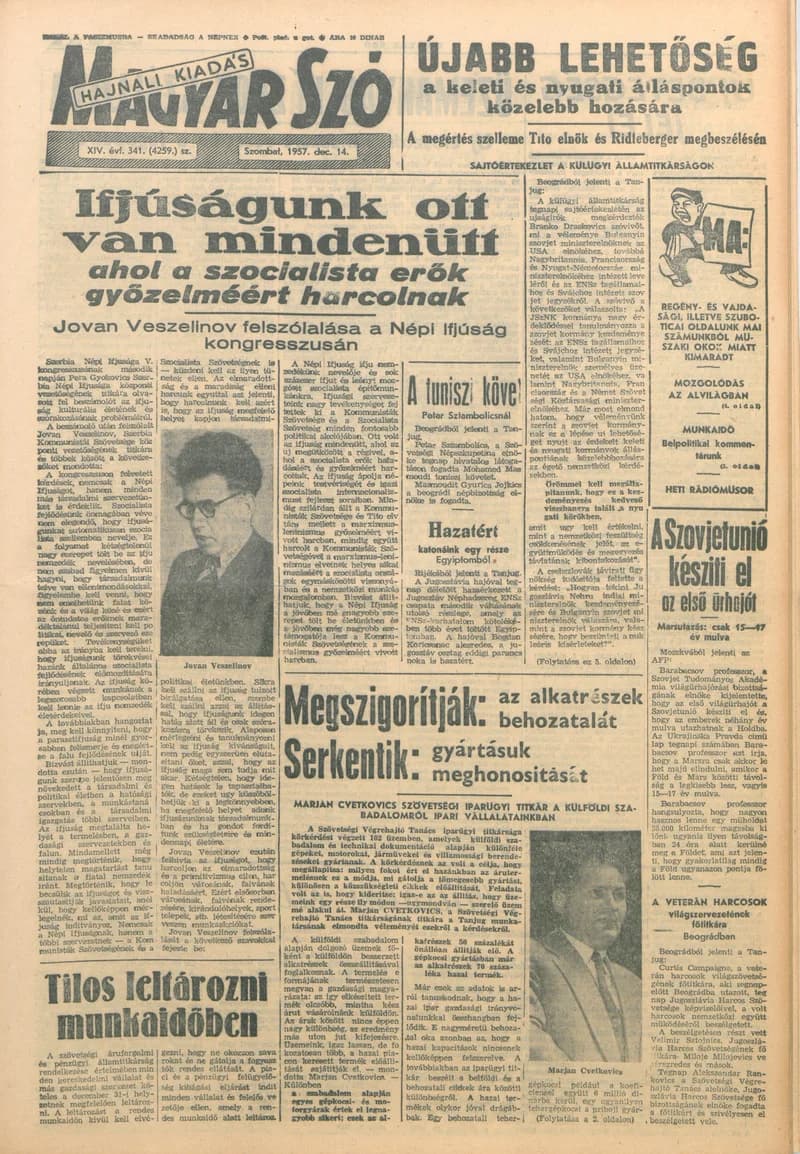Magyar Szó, 14. évf. 1957. december 14. 341. sz. 1–8. oldal