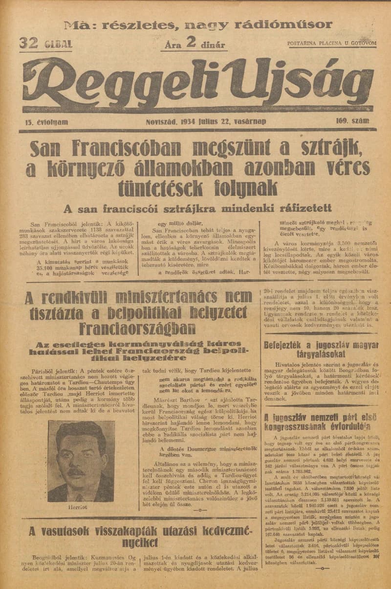 Reggeli Újság, 15. évf. 1934. július 22. 169. sz.