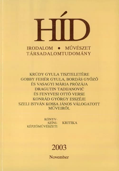 Híd, 67. évf. 2003. november. 11. sz. 1213–1356. oldal