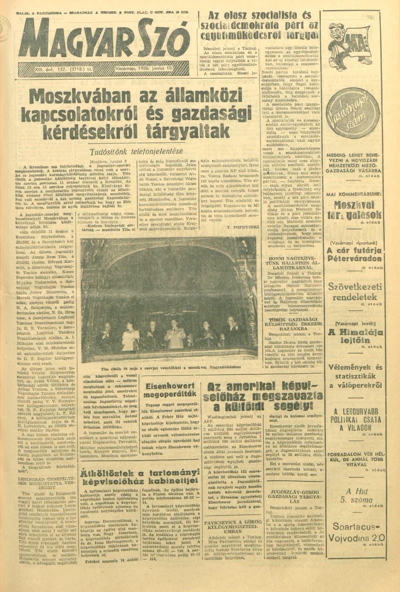 Magyar Szó, 13. évf. 1956. június 10. 157. sz. 1–20. oldal
