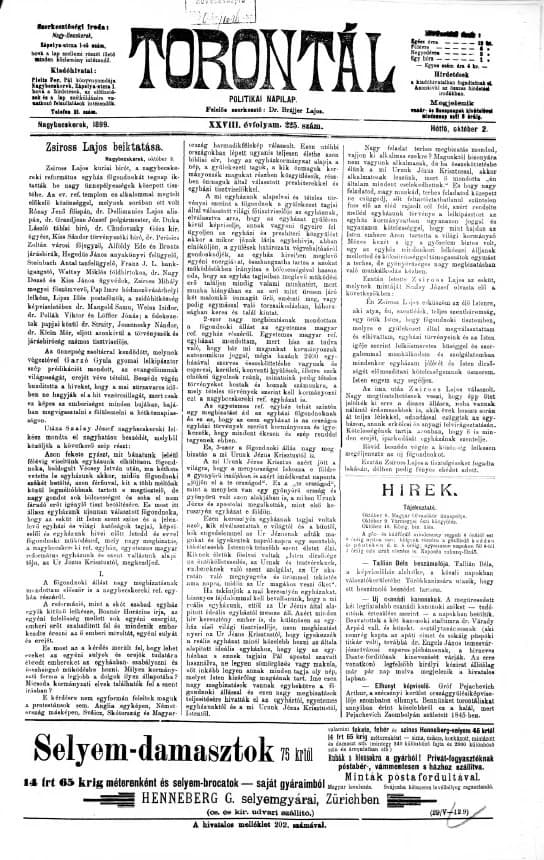 Torontál, 28. évf. 1899. október 2. 225. sz.