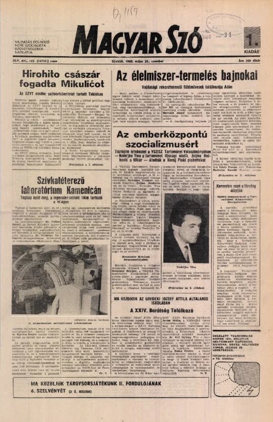Magyar Szó, 45. évf. 1988. május 28. 145. sz. 1–24. oldal