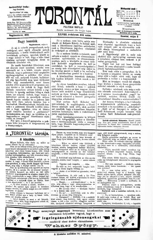 Torontál, 28. évf. 1899. május 6. 104. sz.