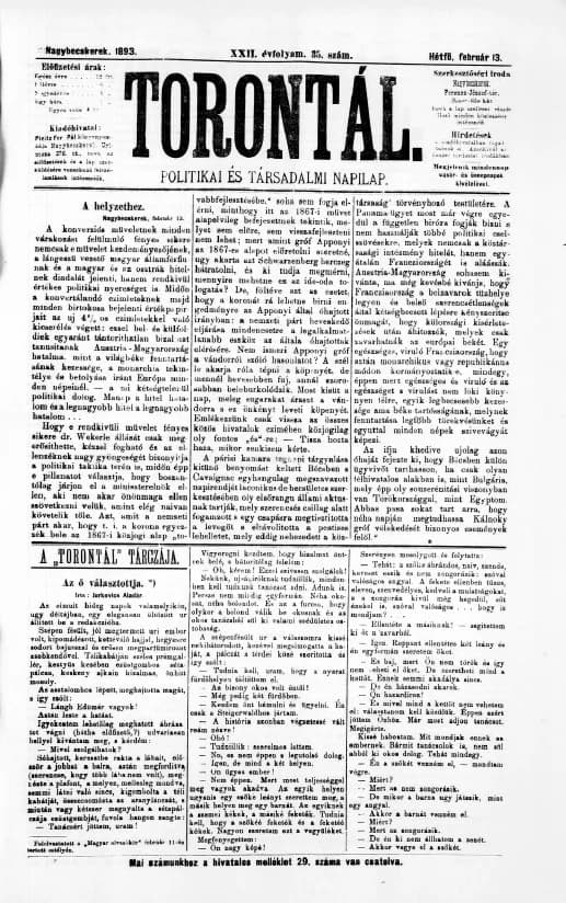 Torontál, 22. évf. 1893. február 13. 35. sz.