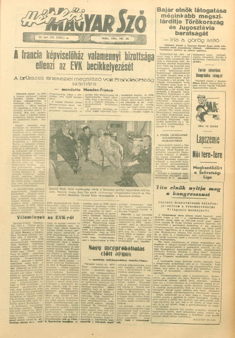 Magyar Szó, 11. évf. 1954. augusztus 17. 222. sz. 1–8. oldal