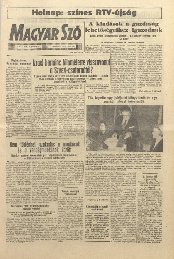 Magyar Szó, 31. évf. 1974. január 10. 8. sz. 1–20. oldal