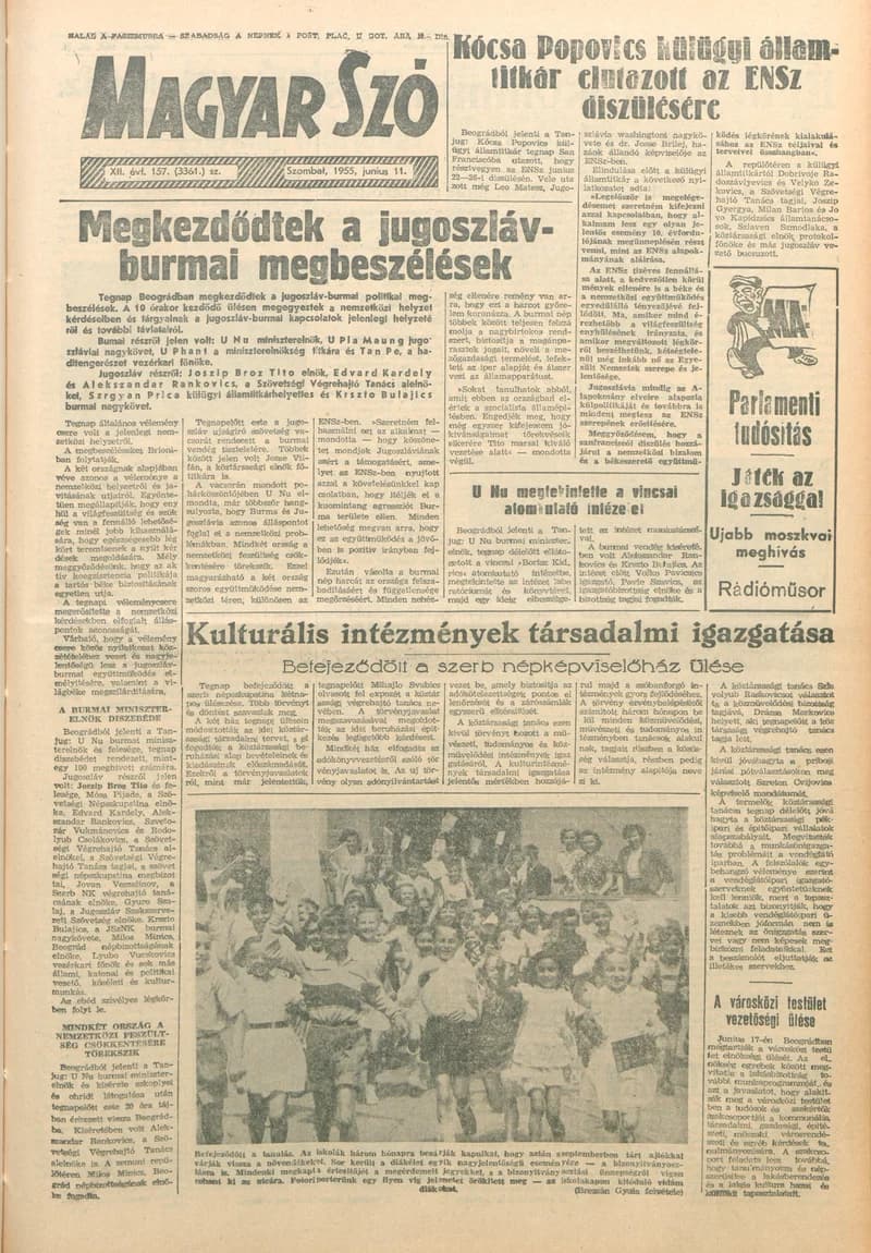 Magyar Szó, 12. évf. 1955. június 11. 157. sz. 1–10. oldal