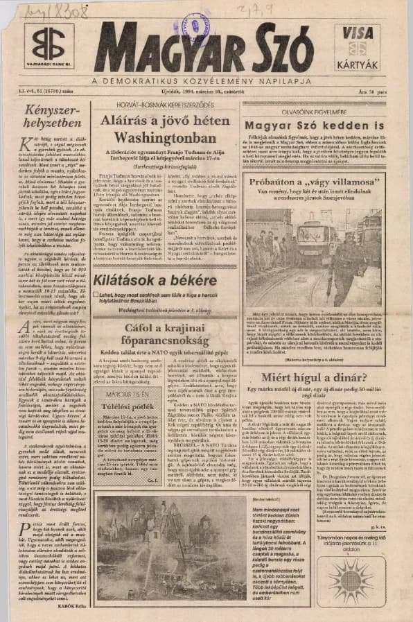 Magyar Szó, 51. évf. 1994. március 10. 51. sz.